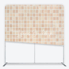 Lofaris Neutral Beige Cream Mosaic Tile Pattern Square Double-Sided Backdrop Versatile Modern Minimalist Photography Background