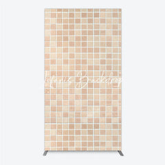 Lofaris Neutral Beige Tan Mosaic Tile Pattern Rectangle Arch Backdrop Elegant Textured Photo Background for Events