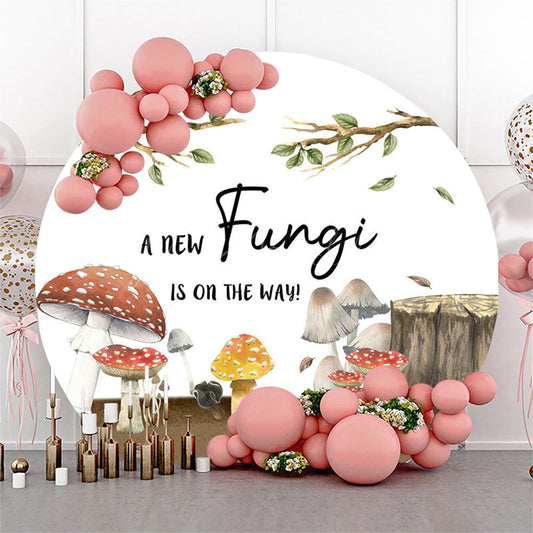 Lofaris New Fungi Is On The Way Round Baby Shower Backdrop