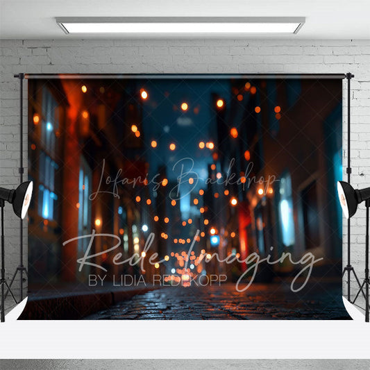 Lofaris Night Street Bokeh Alley Backdrop For Photography