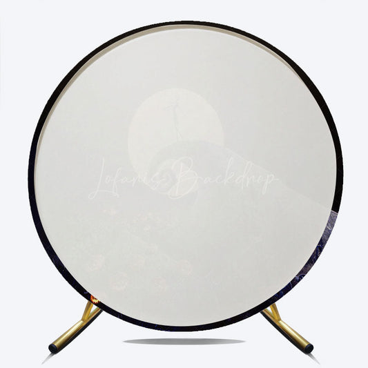 Lofaris Nightmare Before Christmas Inspired Round Backdrop Jack Skellington on Spiral Hill Halloween Movie Theme Decor