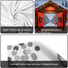 Lofaris North Pole Christmas Snowy Archway Garage Door Banner Festive Winter Wonderland Holiday Decor with Snowman and Gifts