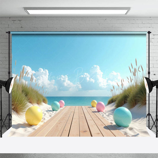 Lofaris Ocean View Boardwalk Summer Cake Smash Photo Backdrop