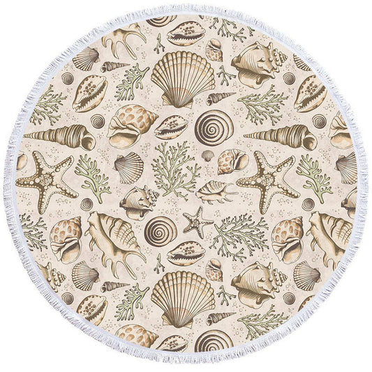 Lofaris Oceanic Summer Vibe Pattern Cute Round Beach Towel