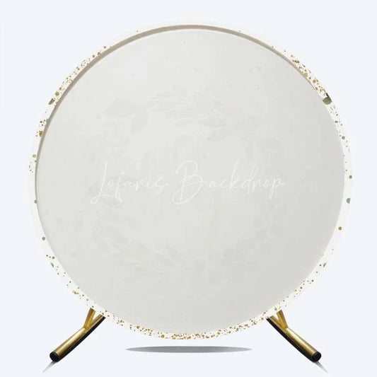 Lofaris Oh Boy Greenery Wreath Round Backdrop Eucalyptus Leaves and Gold Glitter Baby Shower Background