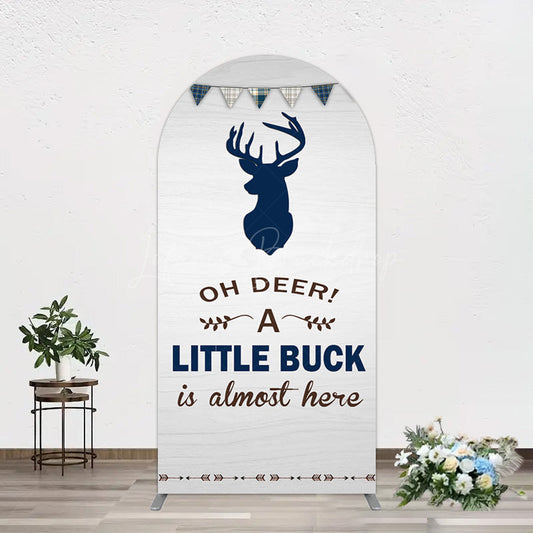 Lofaris Oh Dear A Little Buck Flag Baby Shower Arch Backdrop