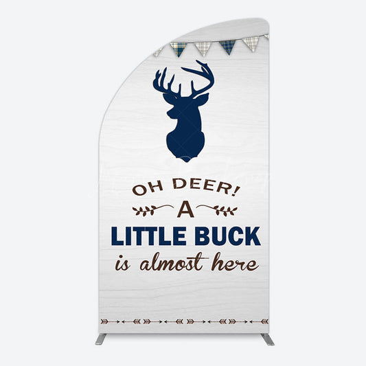 Lofaris Oh Dear A Little Buck Flag Baby Shower Half Moon Arch Backdrop