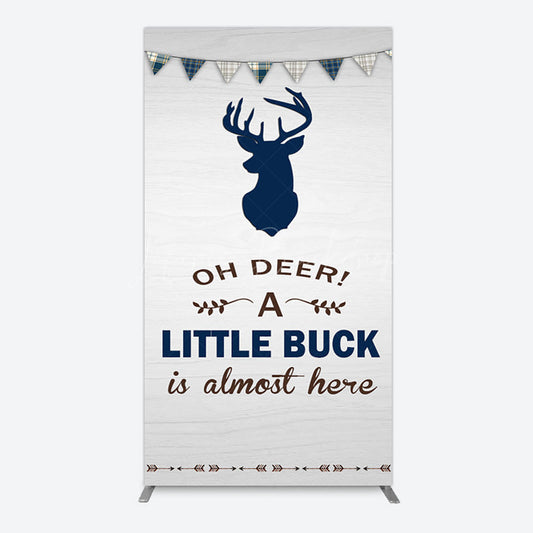Lofaris Oh Dear A Little Buck Flag Baby Shower Rectangle Backdrop