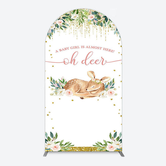 Lofaris Oh Deer Floral Boho Sweet Baby Shower Arch Backdrop