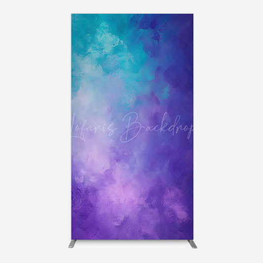 Lofaris Oil Painted Blue Purple Mixed Pattern Rectangle Backdrop