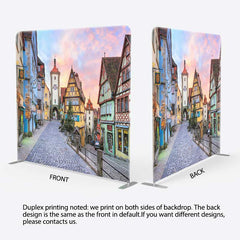 Lofaris Oktoberfest Tension Fabric Backdrop German Village of Rothenburg Scenery Autumn Festival Party Photo Prop