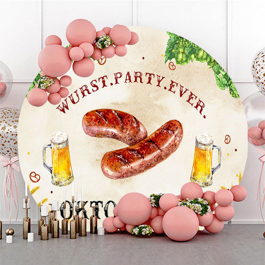 Lofaris Oktoberfest Wurst Party Ever Sausage Round Backdrop