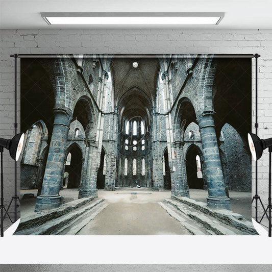 Lofaris Old Church Ruins Retro Vibe Photography Backdrop