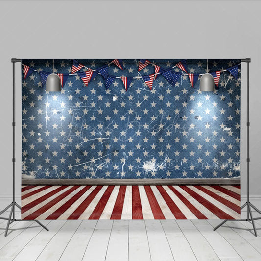 Lofaris Old Fashioned American Flags Photography Backdrop