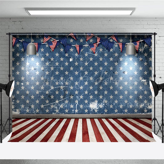 Lofaris Old Fashioned American Flags Photography Backdrop