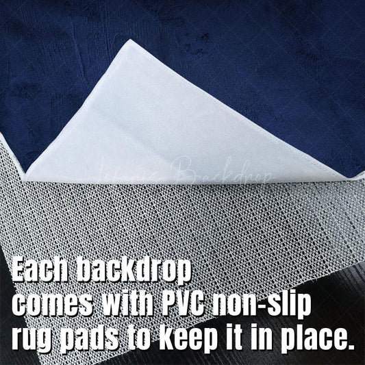 Lofaris Old Master Navy Blue Cement Wall Fabric Floor Mat