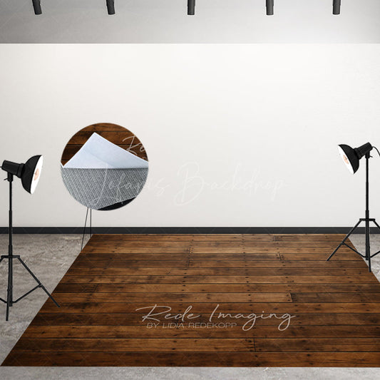 Lofaris Old Style Brown Wood Fabric Floor Backdrop For Photo