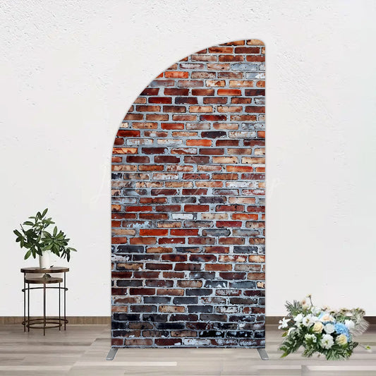Lofaris Old Style With Retro Brick Wall Photo Half Moon Arch Backdrop