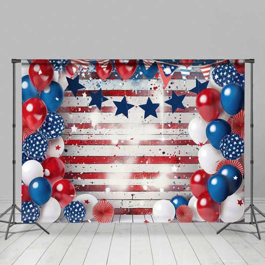 Lofaris Oldstyle USA Flag Balloon Stars Photography Backdrop