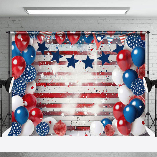 Lofaris Oldstyle USA Flag Balloon Stars Photography Backdrop