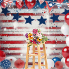 Lofaris Oldstyle USA Flag Balloon Stars Photography Backdrop
