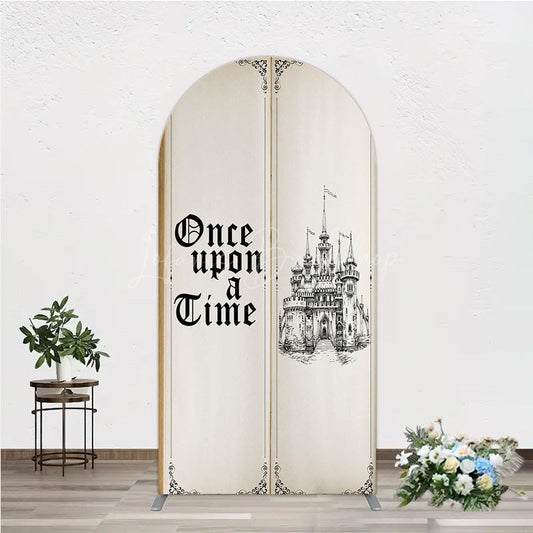 Lofaris Once Upon a Time Storybook Arch Backdrop Fairytale Princess Castle Theme Vintage Birthday and Baby Shower Decor