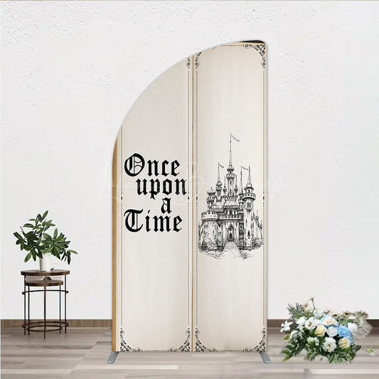 Lofaris Once Upon a Time Storybook Half Moon Arch Backdrop Fairytale Princess Castle Theme Vintage Birthday and Baby Shower Decor