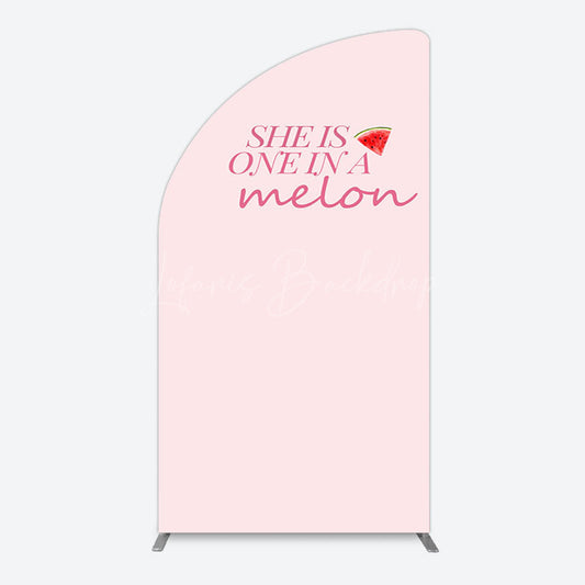 Lofaris One In Melon Sweet Pink Happy Birthday Half Moon Arch Backdrop