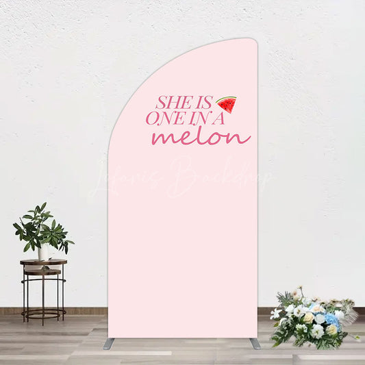 Lofaris One In Melon Sweet Pink Happy Birthday Half Moon Arch Backdrop
