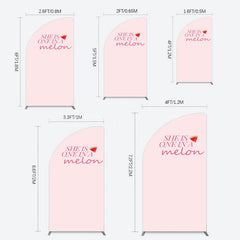 Lofaris One In Melon Sweet Pink Happy Birthday Half Moon Arch Backdrop