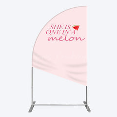 Lofaris One In Melon Sweet Pink Happy Birthday Half Moon Arch Backdrop