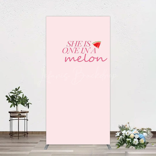 Lofaris One In Melon Sweet Pink Happy Birthday Rectangle Backdrop