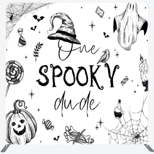 Lofaris One Spooky Dude Halloween Square Tension Backdrop