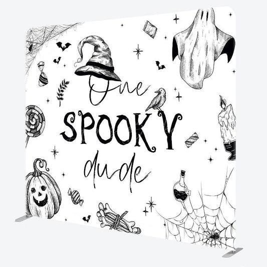 Lofaris One Spooky Dude Halloween Square Tension Backdrop