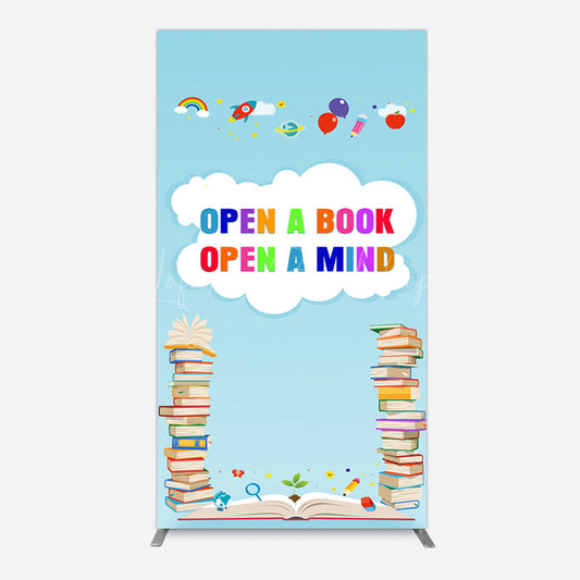 Lofaris Open A Book Mind Blue Birthday Rectangle Backdrop
