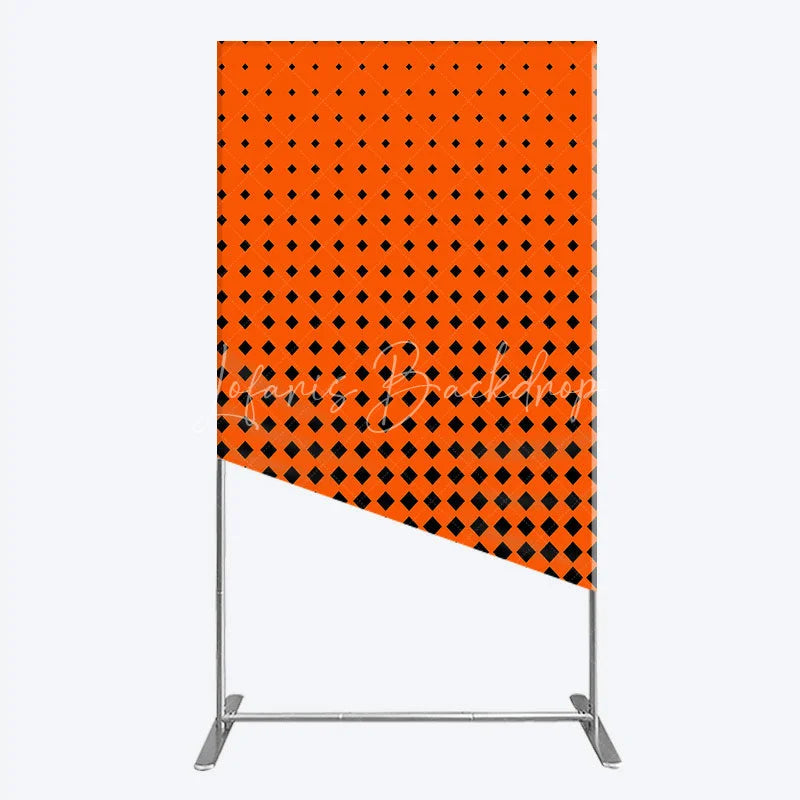 Lofaris Orange and Black Diamond Gradient Rectangle Backdrop Modern Geometric Pattern Party Cover