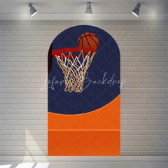 Lofaris Orange Basketball Party Arch Sport Theme Backdrop Cover for Boys Birthday Baby Shower Dunk Decor and Photo Booth
