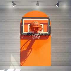 Lofaris Orange Basketball Party Arch Sport Theme Backdrop Cover for Boys Birthday Baby Shower Dunk Decor and Photo Booth