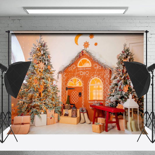 Lofaris Orange Cottage Decoration Interior Christmas Backdrop