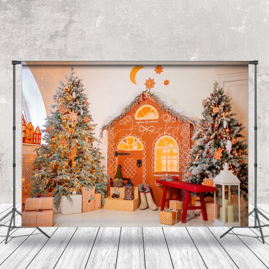 Lofaris Orange Cottage Decoration Interior Christmas Backdrop