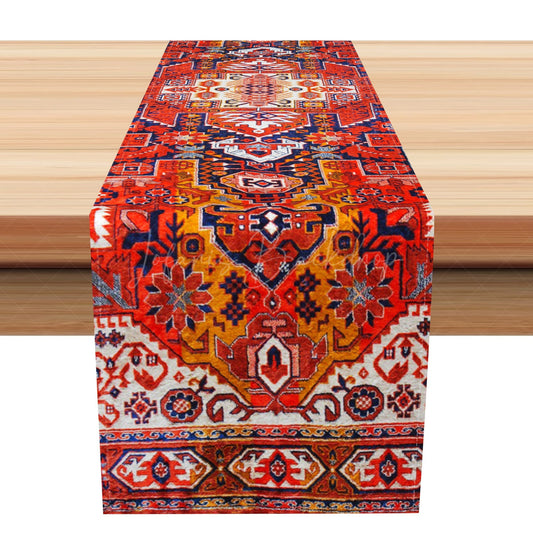 Lofaris Orange Ethnic Cultural Abtract Bohemia Table Runner