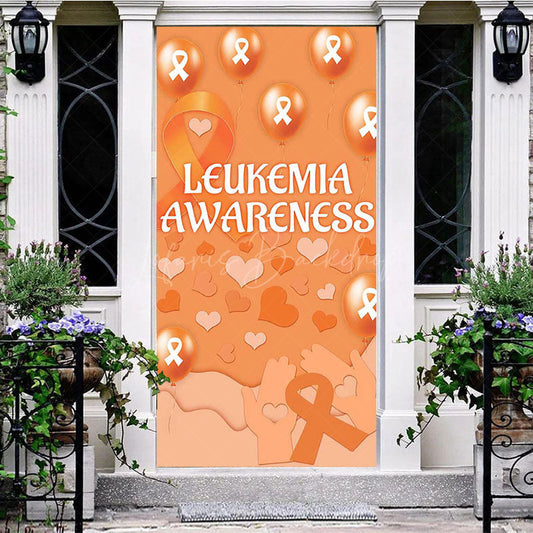 Lofaris Orange Hearts Leukemia Awareness Propaganda Door Cover