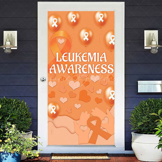 Lofaris Orange Hearts Leukemia Awareness Propaganda Door Cover