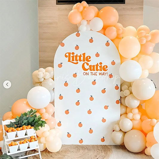Lofaris Orange Little Cutie Baby Shower Arch Backdrop