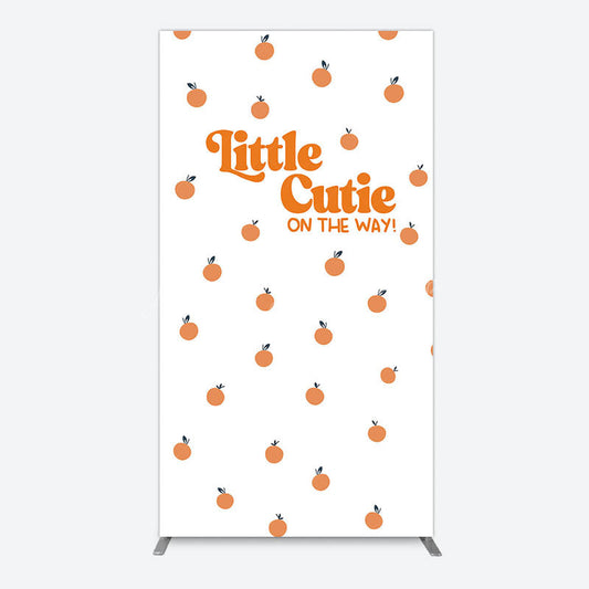 Lofaris Orange Little Cutie Baby Shower Rectangle Backdrop