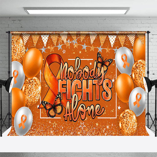 Lofaris Orange Nobody Fights Alone Leukemia Awareness Backdrop