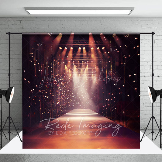 Lofaris Orange Spotlight Model Runway Stage Photo Backdrop