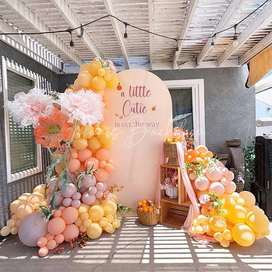 Lofaris Orange Sweet Cutie Baby Shower Arch Backdrop