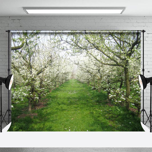 Lofaris Orchard Flowers Green Spring Combo Set Backdrop