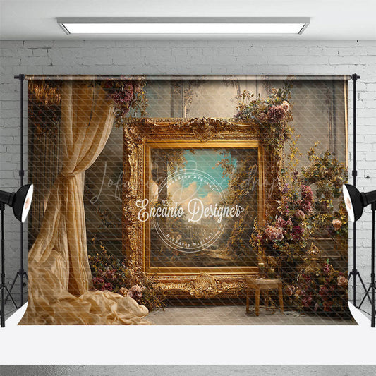 Lofaris Ornate Gold Frame in Palace Photography Backdrop Royal Baroque Wedding Decor Luxury Photo Background